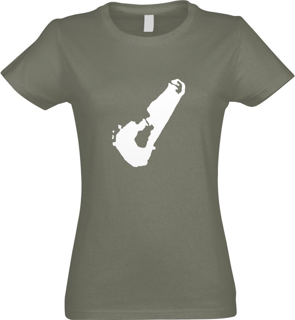 Kiwistar - T-Shirt tailliert - Damen - Olive - Tuvalu Umriss Kontur - mit Motiv Bedruckt - Funshirt Design - Sport - Freizeit - Damen - XL