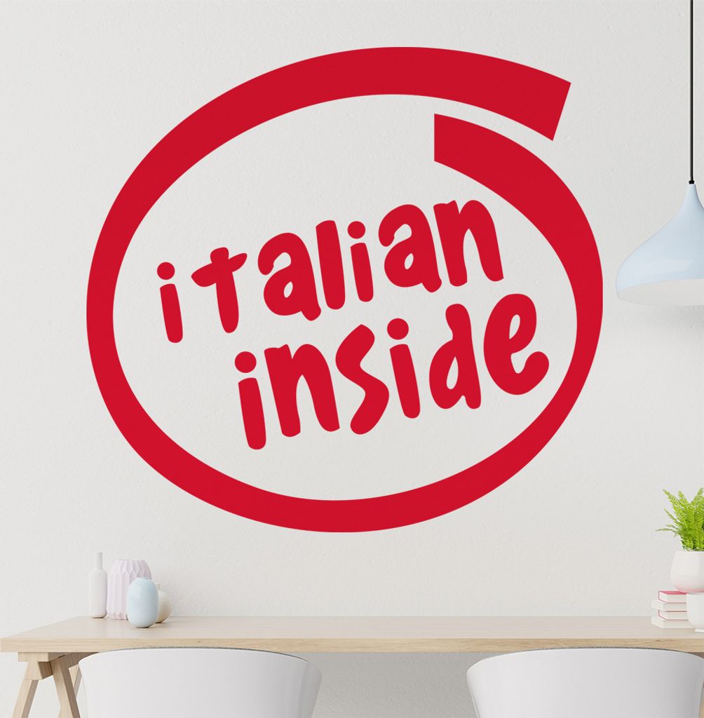 italien inside Wandtattoo in 6 Größen - Wandaufkleber Wall Sticker - Dekoration, Küche, Wohnzimmer, Schlafzimmer, Badezimmer