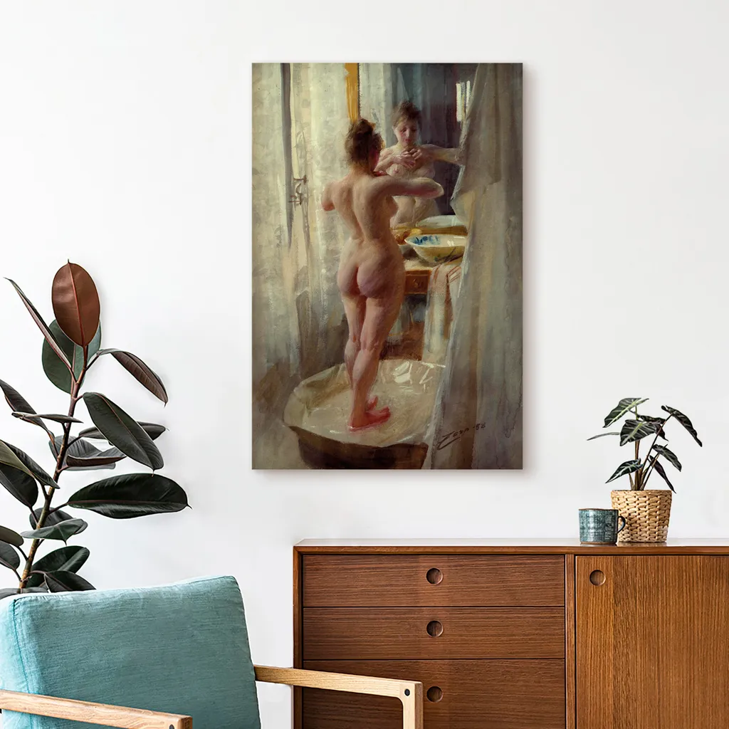 Quadro in tessuto non tessuto - Nella vasca da bagno 40x60 cm Riproduzioni l-F-10017-b-a - 4
