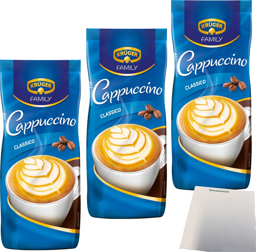 Krüger Family Cappuccino Classico 3er Pack (3x 500g Beutel) Produktbild 