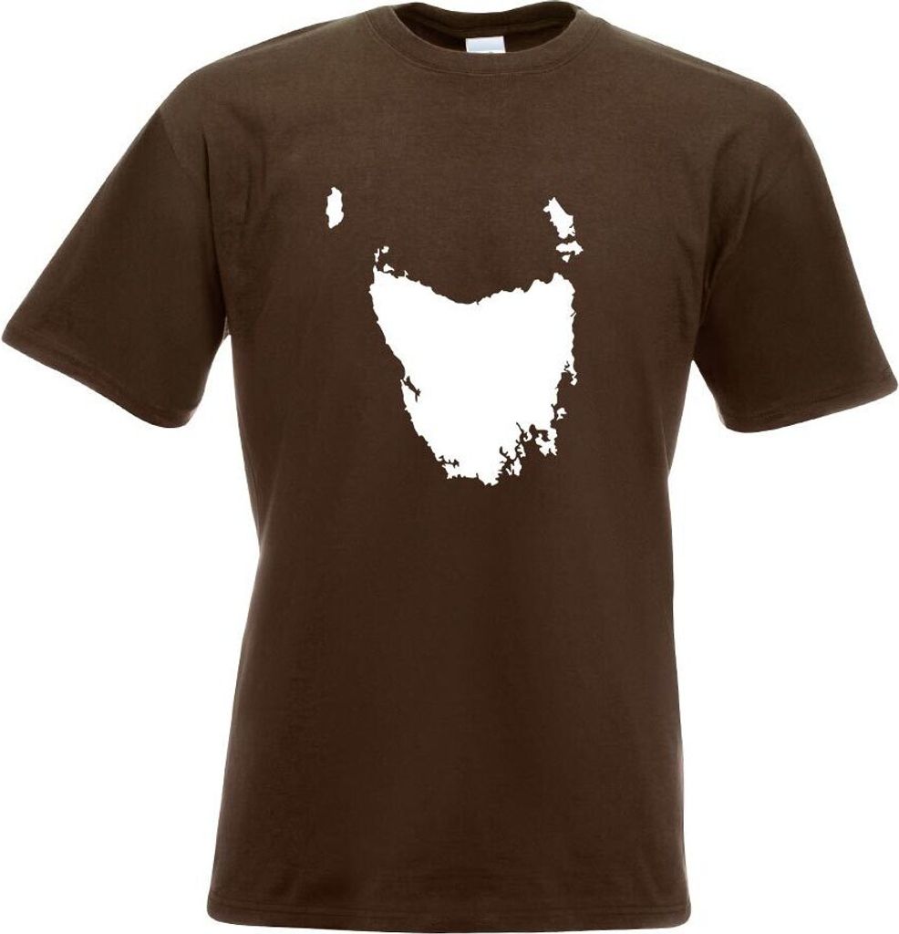 Kiwistar - T-Shirt - Chocolate - Tasmania - Australien - State Motiv Bedruckt Funshirt Design Print - mit Motiv Bedruckt - Funshirt Design - Sport ...