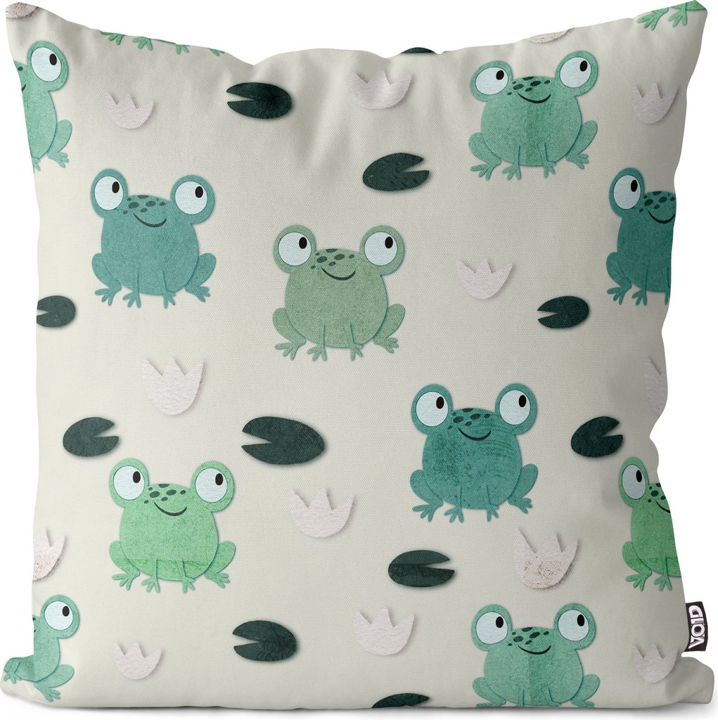 VOID Frösche Kinder Teich Tiere Kissenbezug Kissenhülle sofa couch wohnzimmer dekoration wasserfest Outdoor Kissen bezug deko