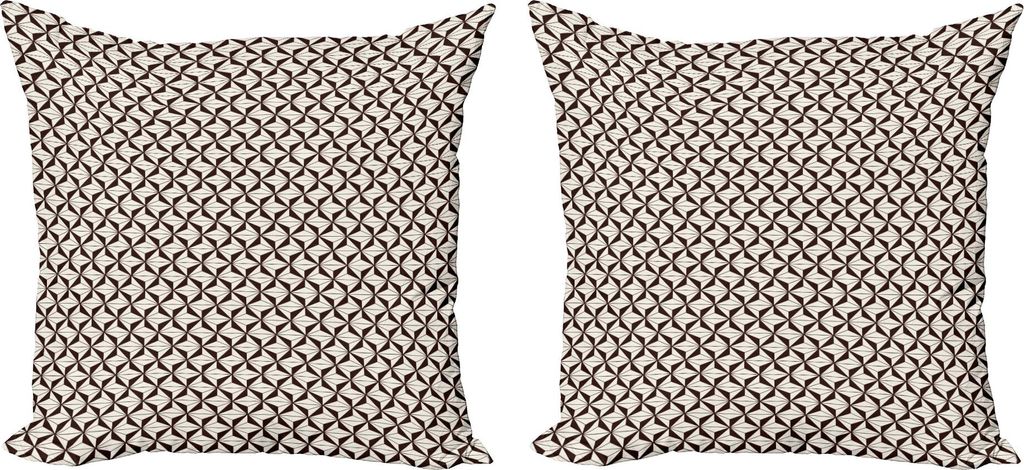 ABAKUHAUS Braun und Beige Kissenbezug Set (2Stück), Polygonales Muster mit abstrakten zeitgenössischen minimalistischen Motiven, 50 x 50 cm, Seal...
