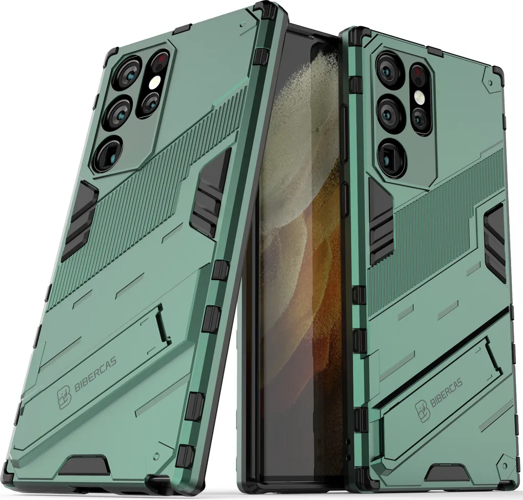 Custodia Protettiva Samsung S22 Ultra 5G Verde Stand Militare