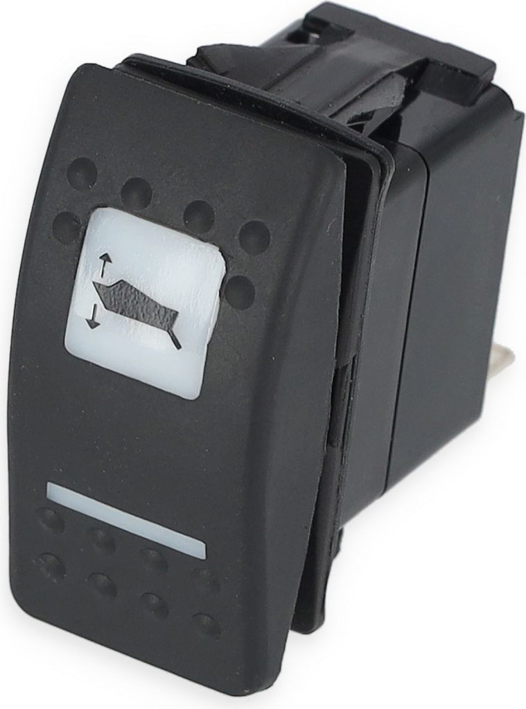Tast- & Kippschalter ON OFF ON, 12 V, 20 Ampere, mit Schaltersymbol wählbar Symbol: Trimmklappen