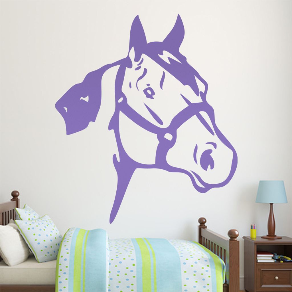 KIWISTAR Pferd Kopf - Reiten Stute Hengst Mähe Wandtattoo in 6 Größen - Wandaufkleber Wall Sticker - Dekoration, Küche, Wohnzimmer, Schlafzimme...