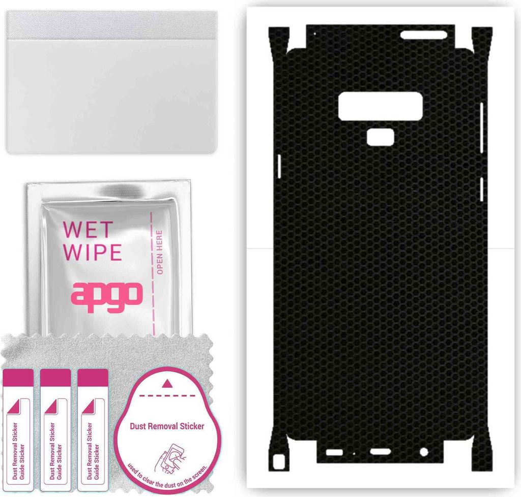 apgo Rückseite + Seiten Schutzfolie, Skin, kompatibel mit Samsung Galaxy Note 9, Hinten Displayschutzfolie aus Vinylfolie, kratzfest, einfache Mon...