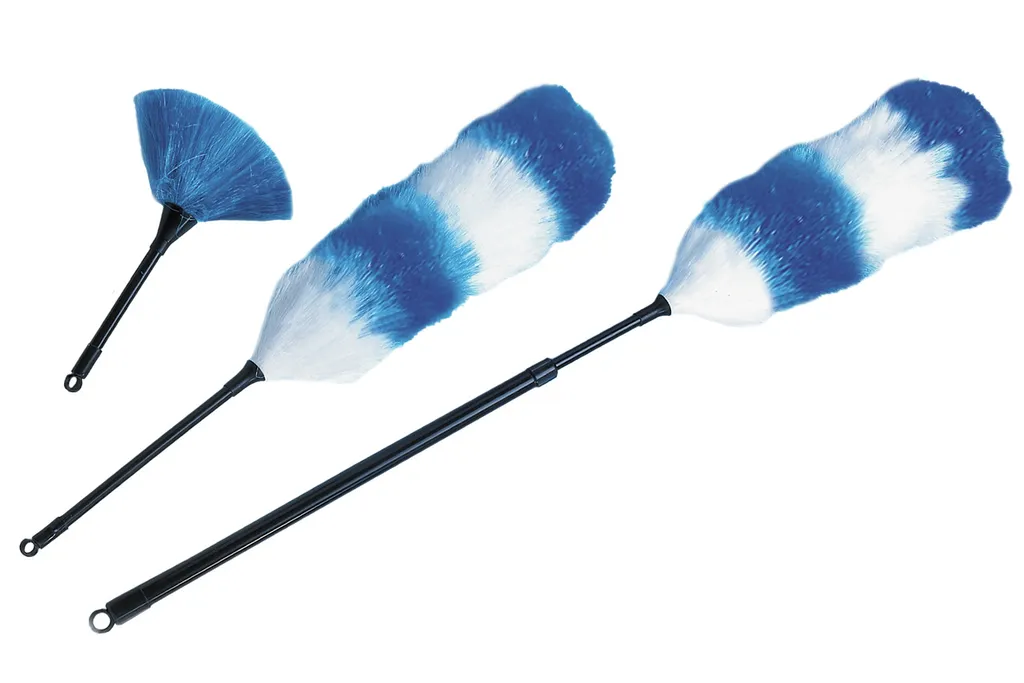 Kit de plumeaux microfibre bleus lot de 3 pour entretien multi-surfaces