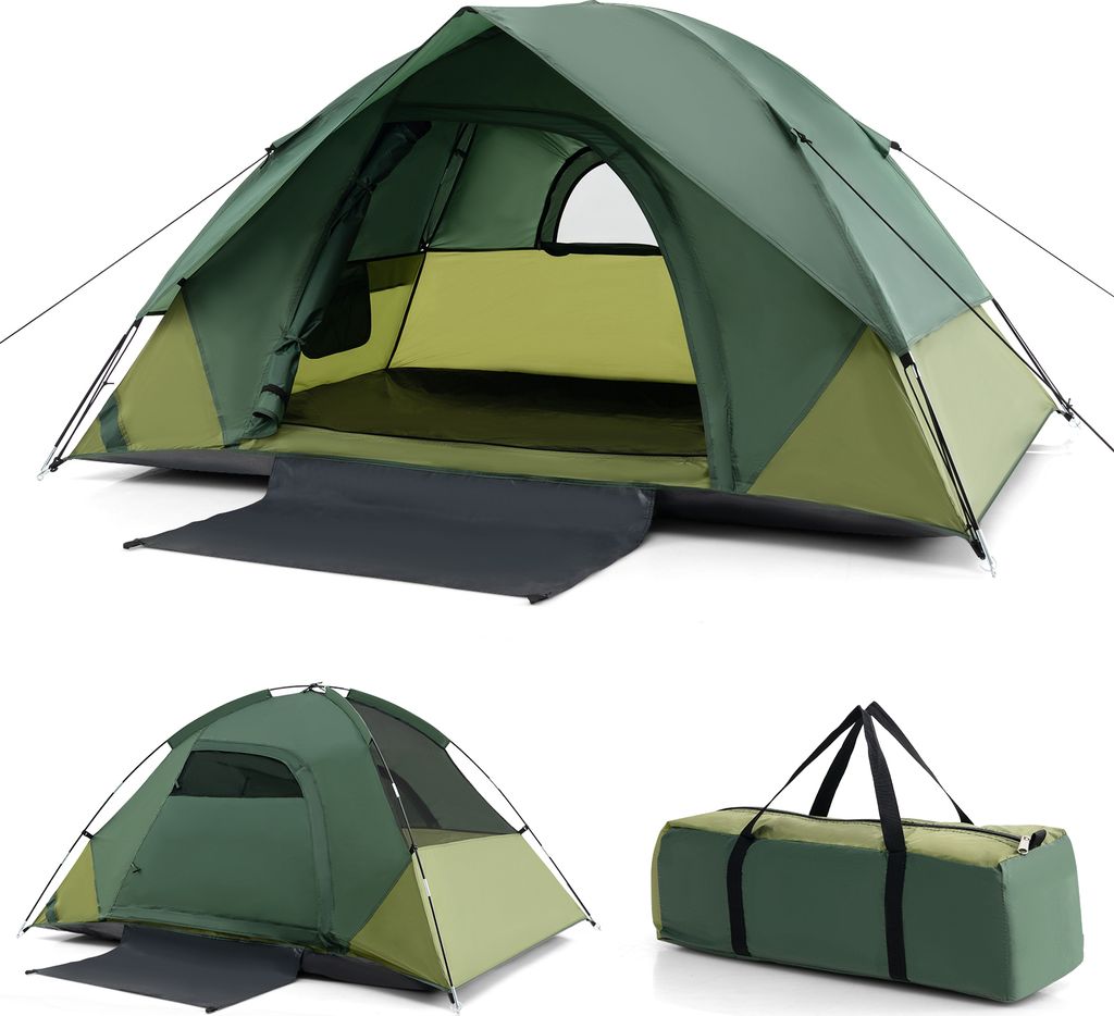 GOPLUS Campingzelt wasserdicht für 2 Personen, Kuppelzelt Ultraleicht mit Regenschutz, Fenstern & PE-Bodenplane, Zelt Outdoor tragbar mit Tasche, ...