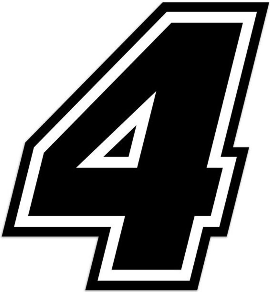 Nálepka závodní číslo pro Moto "4" Race Moto GP, černá, 10 Obrázek produktu 