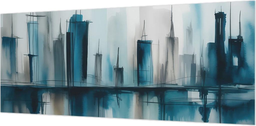 Wandtapete - Dekorative Tapete für Wohnzimmer- Tapetenfolie für Wanddekoration - 208x146 cm - Stadtlandschaften