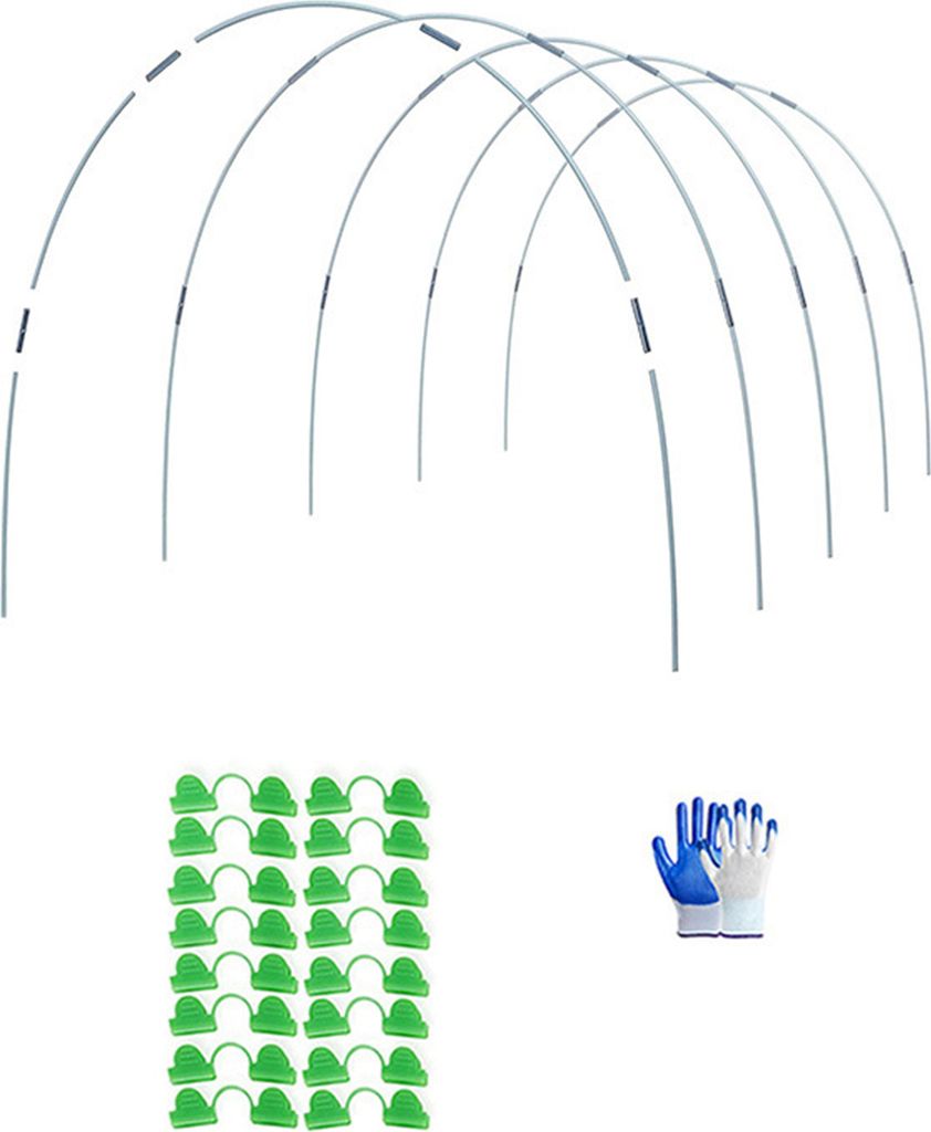 1 Set Greenhouse Hoop Starke tragende DIY kleine Pflanzenanbautunnel-Stützregal mit Stecker für den Haushalt-Größen:L 25 pcs