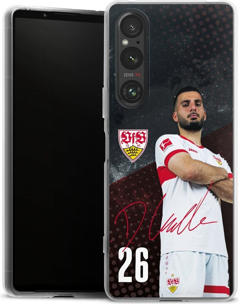 DeinDesign Handyhülle für Sony Xperia 1 V Silikon Hülle Case Smartphone Schutzhülle Offizielles Lizenzprodukt VfB Stuttgart Deniz Undav