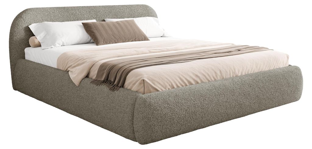 MIRJAN24 Polsterbett Talori, Dopellbett mit Bettkasten, Leistenlattenrost aus Holz (Farbe: Lambi 03, Größe: 180x200 cm)