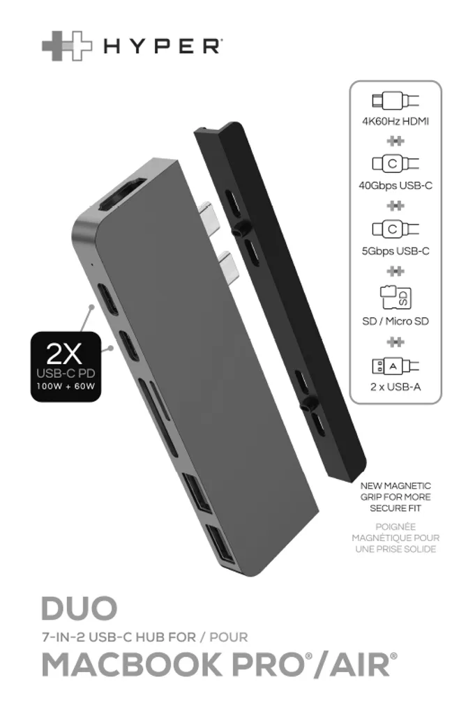 Hyper HD28C Adaptateur USB-C Solution Ports Manquants USB 3.2 Gen 1