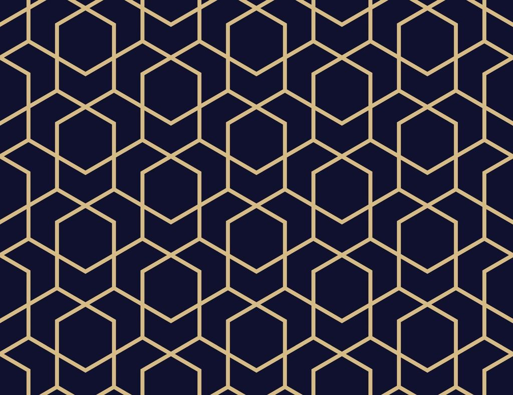 OUTDOOR DEKOSTOFFE OXFORD - Motiv geometrisches Muster - goldene Linien I DR078