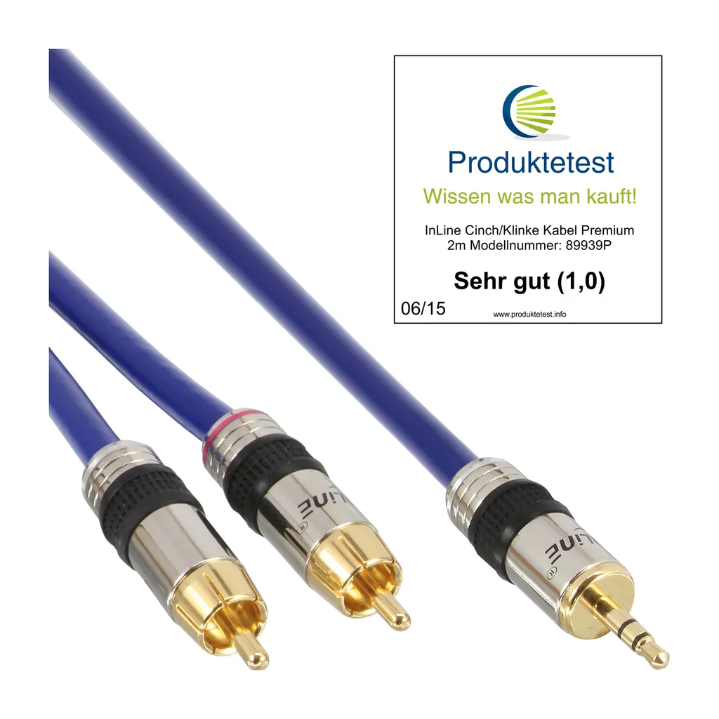 InLine® 89934P Cavo RCA/jack, PREMIUM, 2x spina RCA a spina jack da 3,5 mm, 7 m