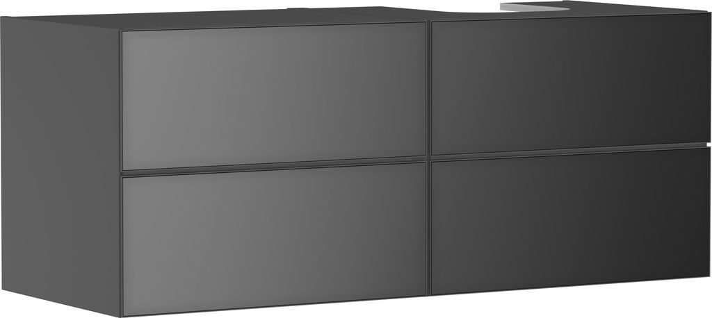 hansgrohe Xevolos E Waschtischunterschrank, 4 Schubkästen, 1 Ausschnitt rechts, 1370x550x555mm, für Konsole mit Aufsatzwaschtisch rechts, 54241770