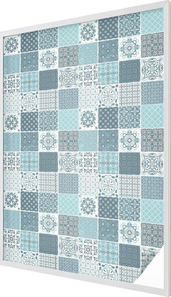 Buntglas Fensterfolie – 146x100 cm – Stained-Glass Design – blickdichte dekorative Sichtschutzfolie – selbstklebend, UV-Schutz – Boho-Fli...