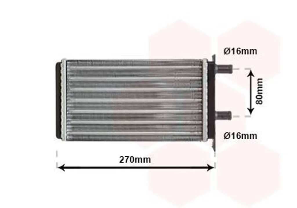 Radiateur de Chauffage Intérieur VAN WEZEL 73006064 pour LANCIA Y10 156