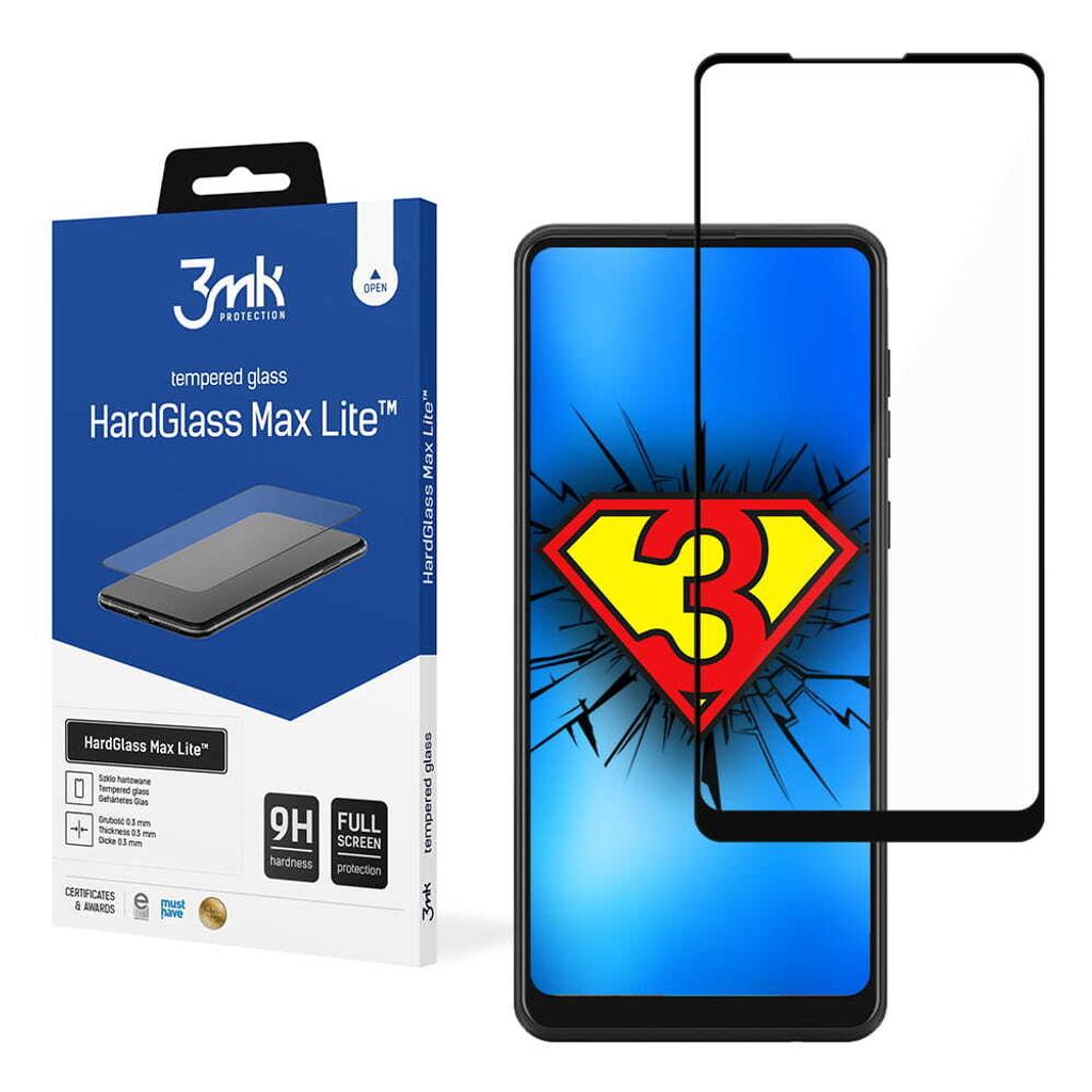 3mk Display Gehärtetes Glas HardGlass Max Lite für Samsung Galaxy A21 0,3mm 9H