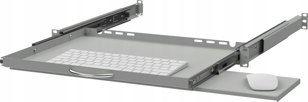 19" Pull-out shelf for keyboard and mouse, 350mm, Gray Obrázek produktu 