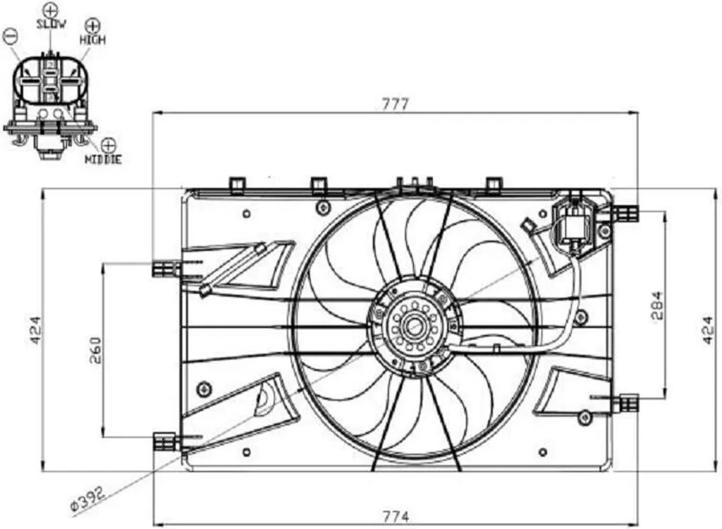 Ventilateur de refroidissement NRF anti-surchauffe pour Opel Astra G/H/J