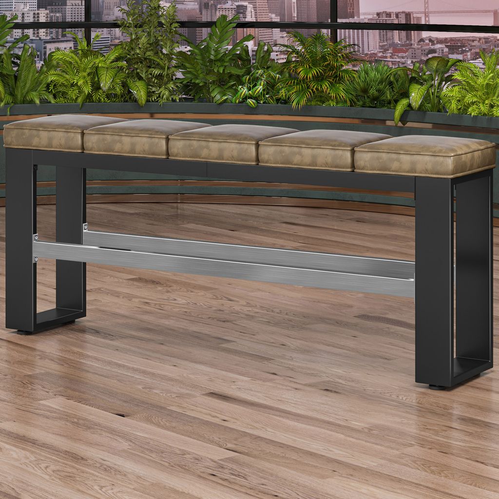 MORENA | Sitzbank B:H 200 x 81cm | 16mm | Schwarz/ Taupe | Gastrobank, Bistrobank, Sitzbank, Kufen