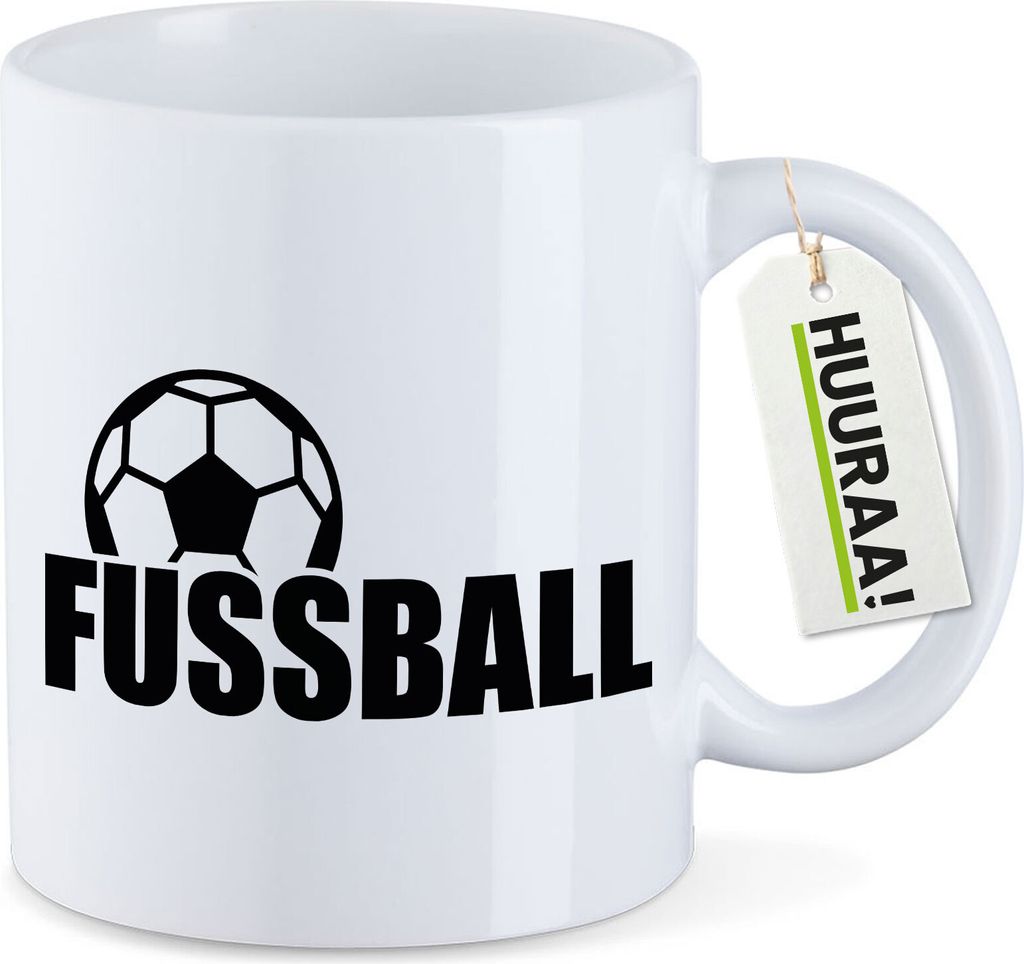 Huuraa Kaffeetasse Fussball Ball 330ml Weiß Keramik Produktbild 
