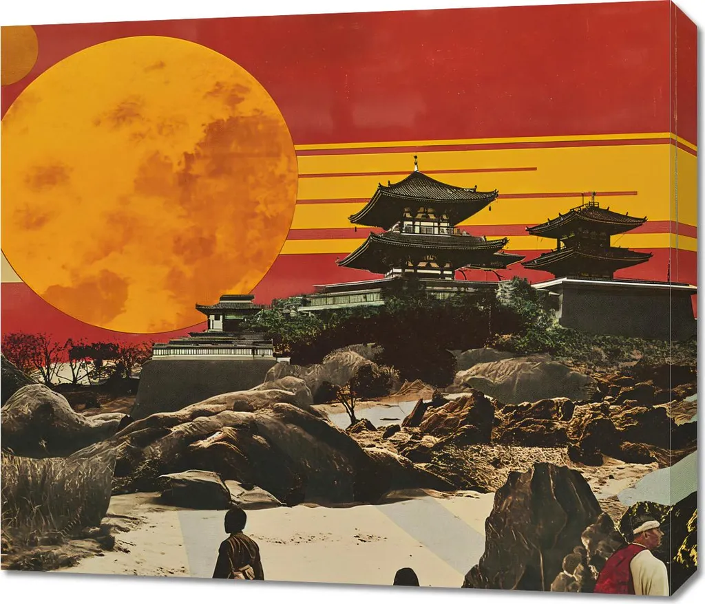 Habillez vos Murs Vides avec l'Image Soleil Rouge 70x60 cm - Effet Design