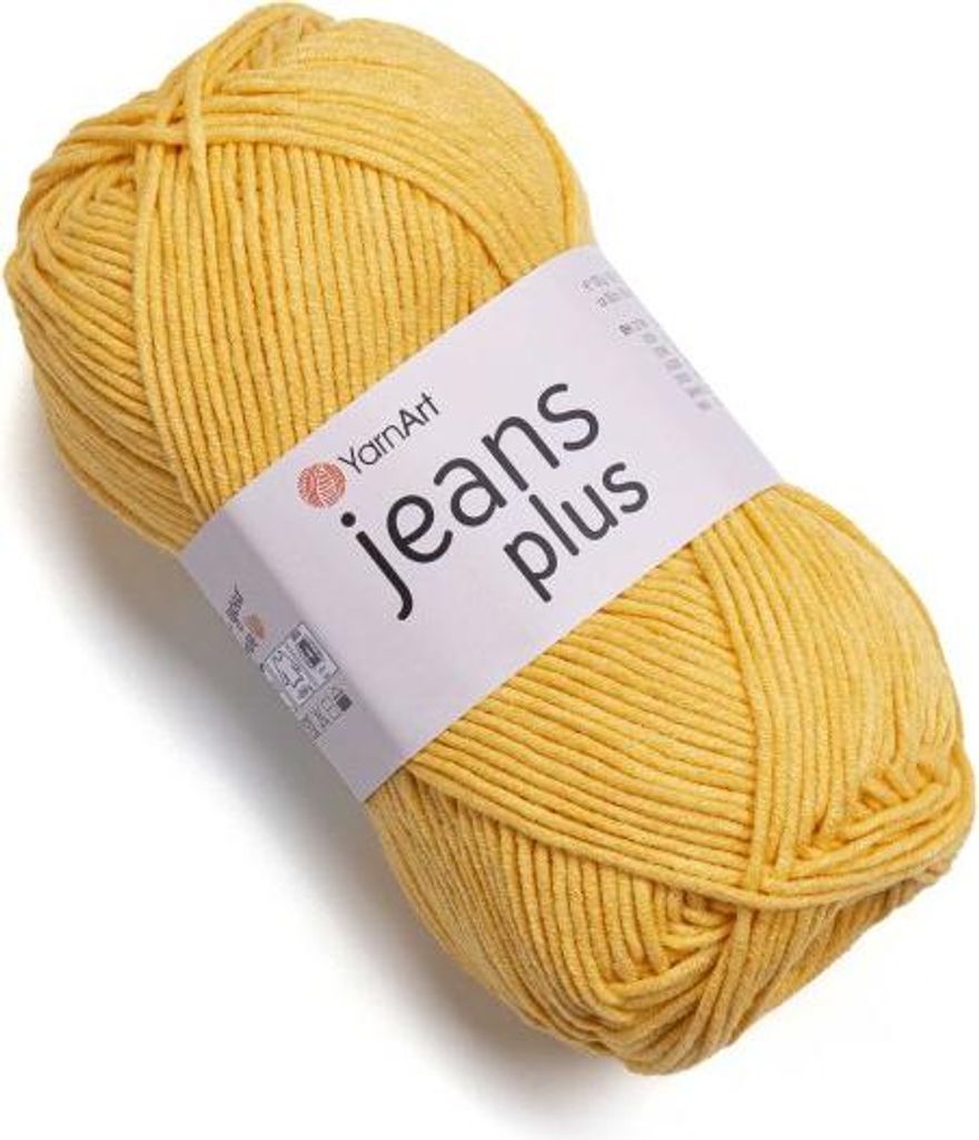 YarnArt Jeans Plus 35 Gelb – Weiche Baumwollmischung, Ideal für Häkeln & Stricken