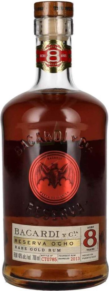 Bacardi 8 Años RESERVA OCHO Rare Gold Rum 40,00 % 0,70 Liter
