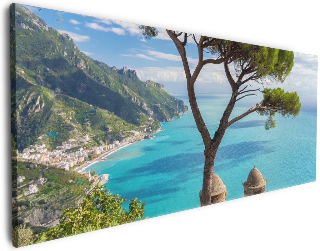 Wallario Premium Leinwandbild Italienische Küste in Größe Produktbild 