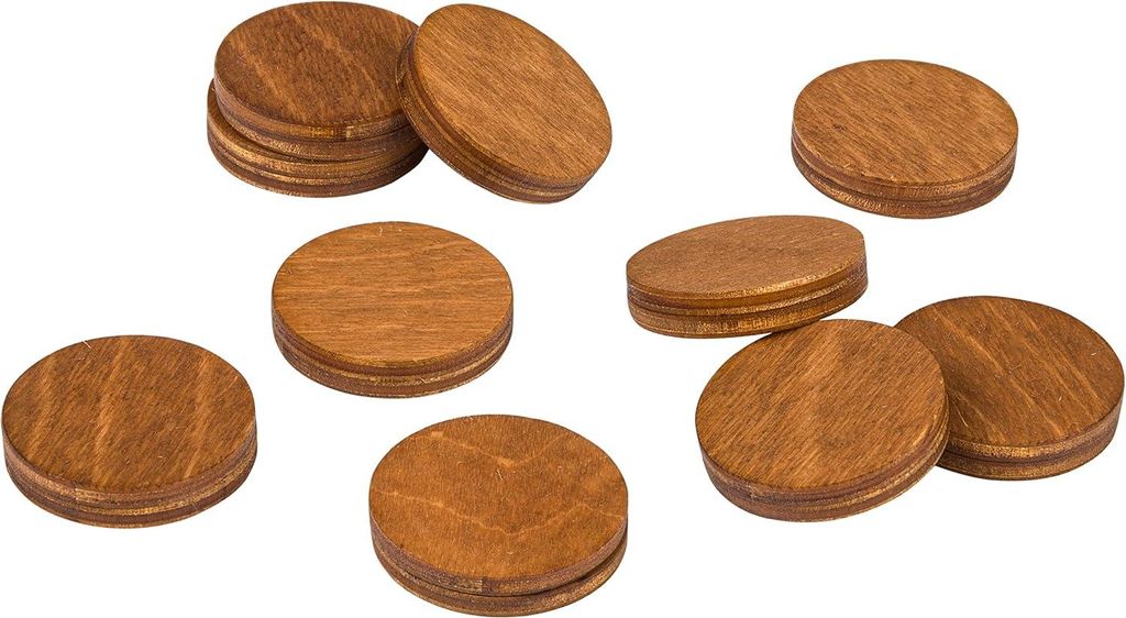Holz Kühlschrankmagneten - dekorative und funktionale Magnete - braun - mittelgroß - 6 Stück