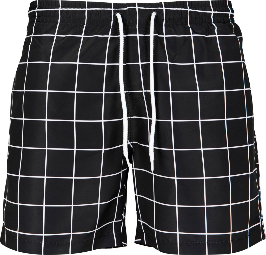 Urban Classics - CHECK Swim Badeshorts schwarz - XXL