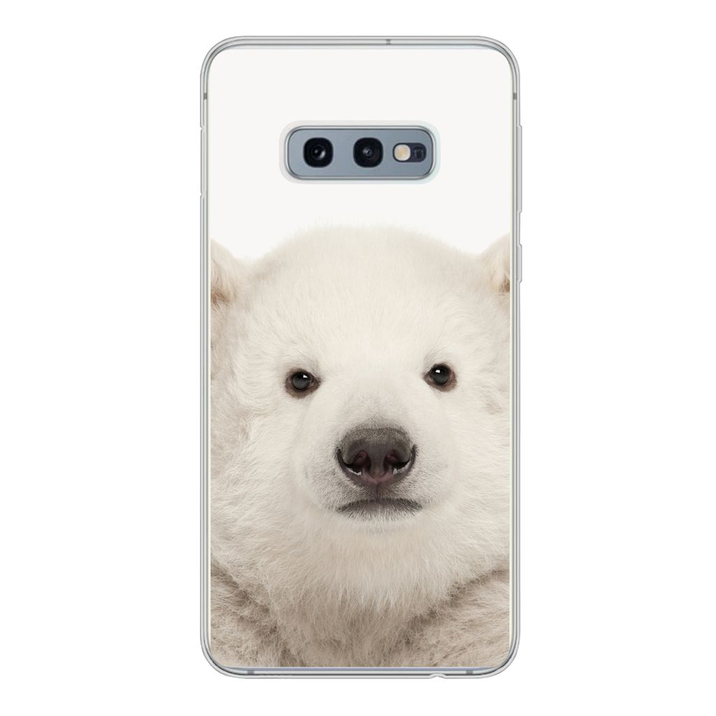 MuchoWow Handyhülle Schutzhülle Hülle für Samsung Galaxy S10e Eisbär - Tiere - Weiß - Kinder - Jungen - Mädchen Silikon Softcase Handy Hü...