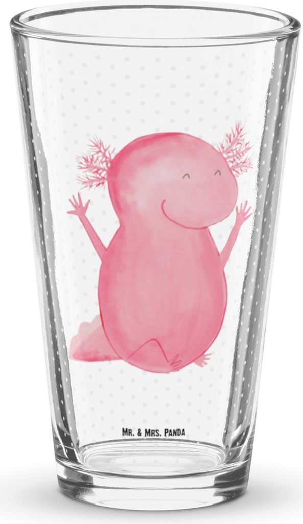 Mr. & Mrs. Panda Tumbler Axolotl Hurra - Transparent - Geschenk, Freude, Schwanzlurch, Glas, Cocktailglas, Spaß, Pint, Longdrinkglas, Bierglas