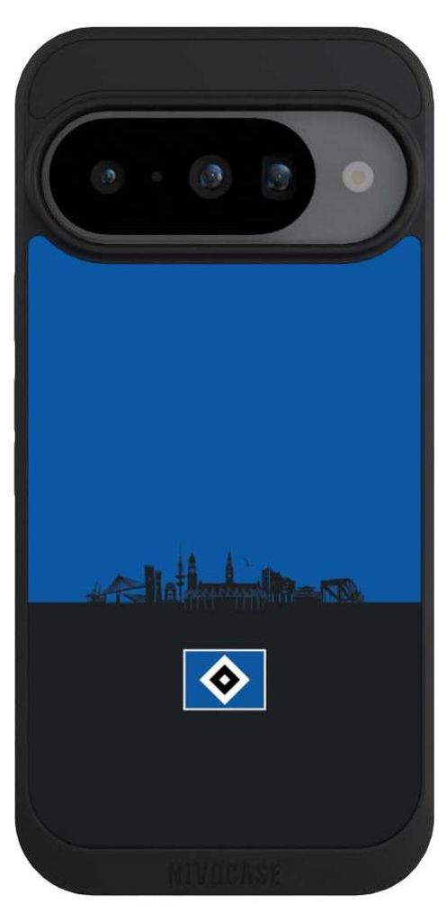 NIVOCASE Handyhülle für Google Pixel 10 Hülle NIVOpure Case Schwarz HSV Hamburg Skyline