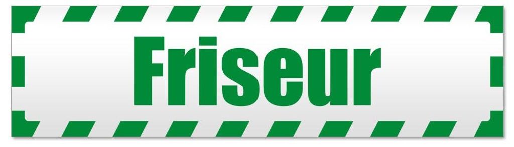 Kiwistar - Autoaufkleber - Grün - 45 x 12 cm - Friseur gestreift - Hinweis Aufkleber Sticker für Auto, Kfz, Fahrrad, PKW, LKW