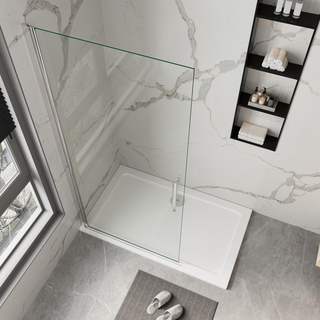AICA 80x180cm Walk in Dusche 5mm NANO ESG-Klarglas，Komplett Produktbild 