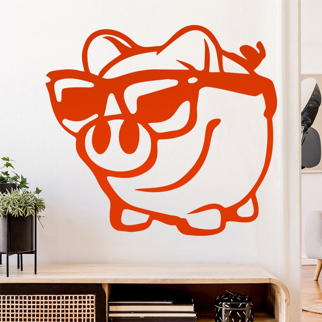 Sparschwein Spardose Wandtattoo Wandaufkleber Wall Sticker - Dekoration, Küche, Wohnzimmer, Schlafzimmer, Badezimmer