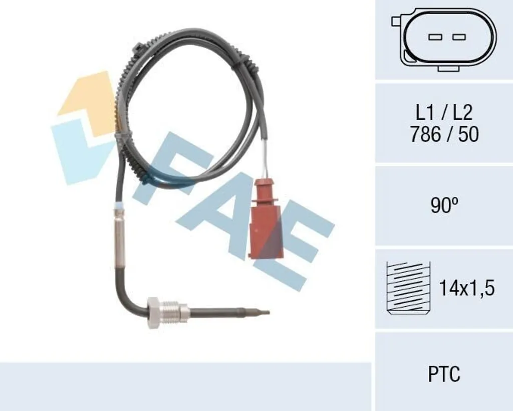 Sonde de Température FAE 68068 Échappement VW Touareg M14x1,5 786mm