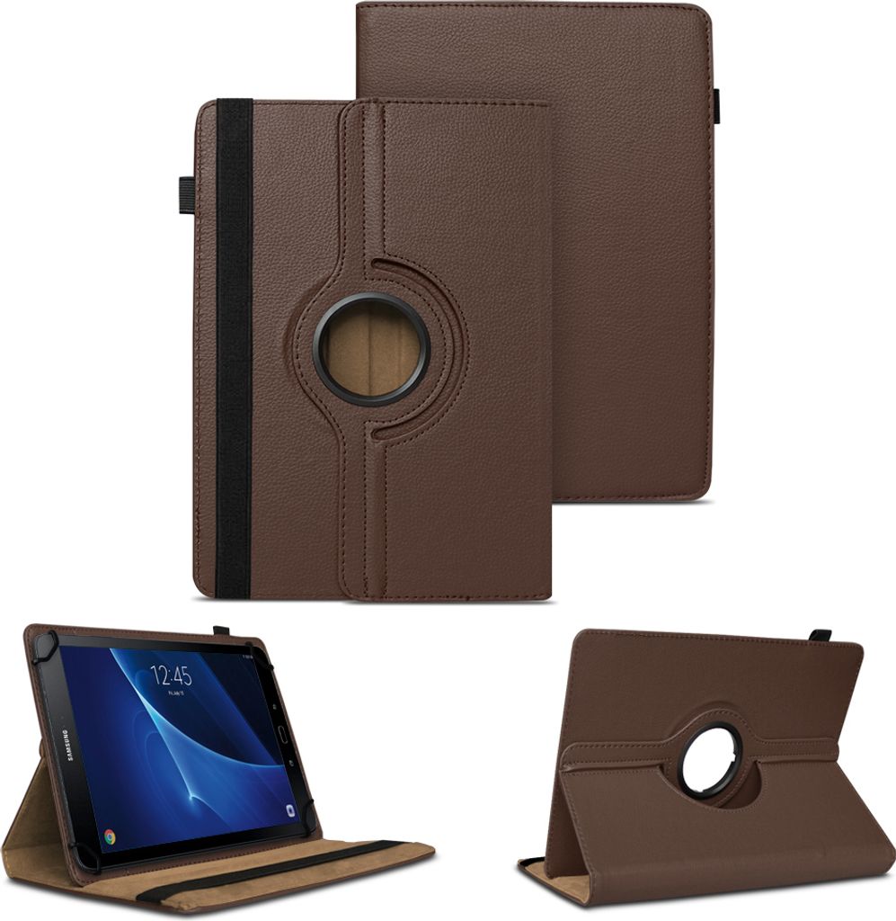 Tablet Hülle für Samsung Galaxy Tab A6 10.1 2016 360° Drehbar Case Cover SchutzFarben:Braun