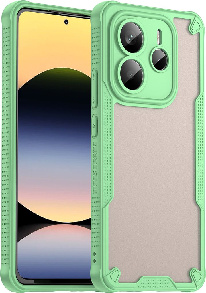 Schutzhülle für Xiaomi Redmi Note 14 5G, transluzente matte Rückseite, TPU Bumper Case Grün