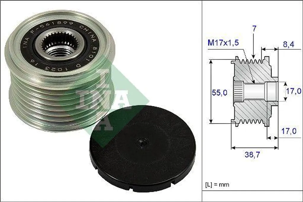 Poulie de rechange alternateur INA 535023910 pour Nissan Pathfinder