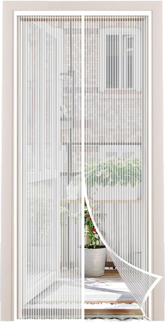 Magnet-Fliegengitter Für Türen – 135x255 Cm, Selbstschließend, Grau, Einfach Zu Installieren