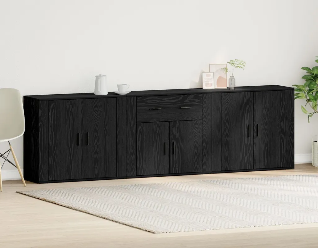Buffets de Rangement Noir 3 Pièces - Organiser son Salon avec Style