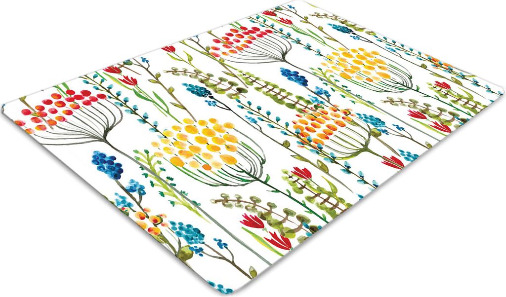 Stuhlunterlage Bürostuhlunterlage 120 cm x 90 cm Bodenmatte Bürostuhlunterlage - Bunte Wiese