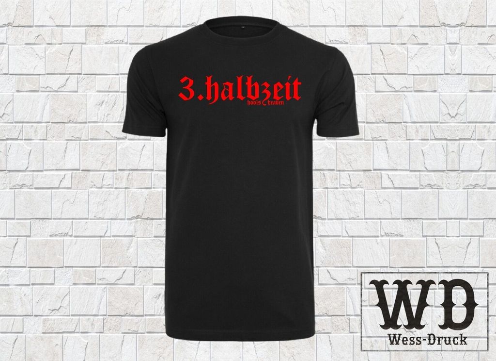 Wessdruck 3. Halbzeit T-Shirt Schwarz Rot 5XL