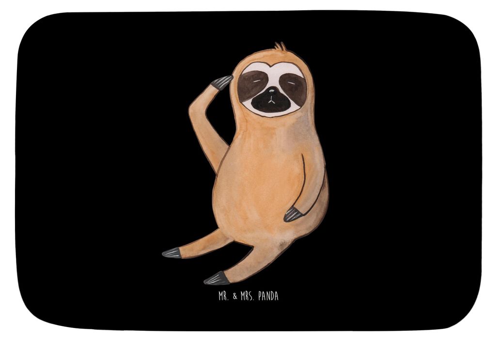 Mr. & Mrs. Panda teppich für bad Faultier Vogel - Schwarz - Geschenk, Müde, Morgenmuffel, badezimmervorleger, Badteppich, Fürs, Fragend, duschma...